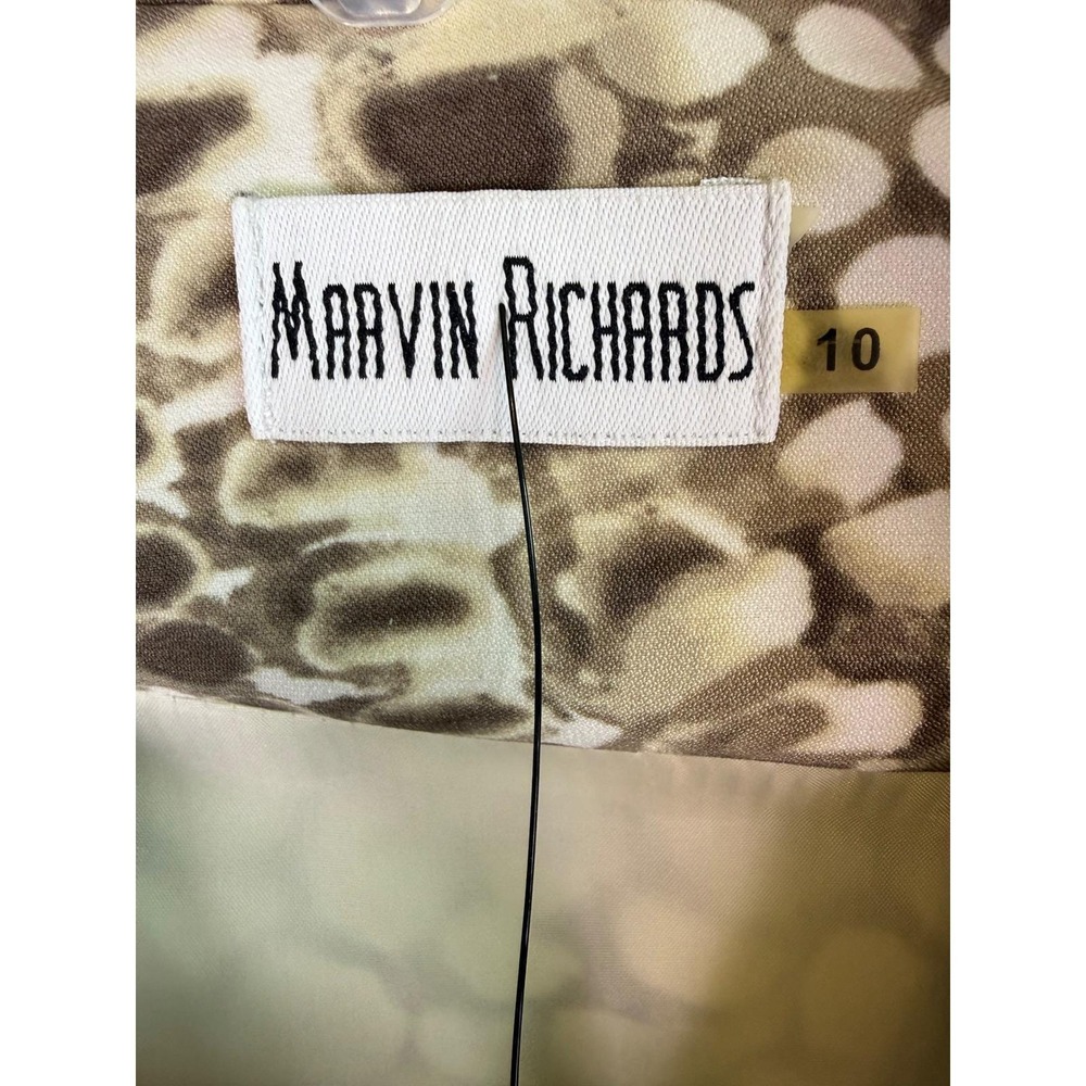Marvin Richards Vintage Snakeskin Print Faux Wrap Sheath Dress Tan Brown Size 10 - Picture 3 of 11
